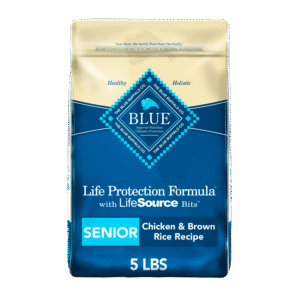 Blue Buffalo Life Protection Formula Chicken and Brown Rice Dry Dog Food for Senior Dogs, Whole Grain, 5 lb. Bag